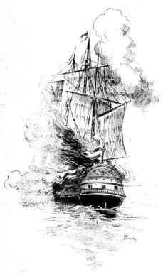 a burning ship