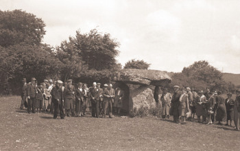 meeting of the Devonshire Association at Spinster's Rock, 1946. © Dartmoor Archive