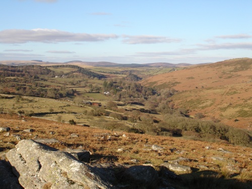 The Dart Valley seen from Combestone Tor