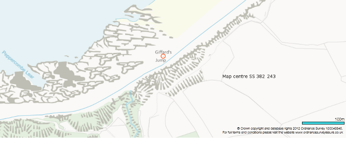 Ordnance Survey map centred at Giffard's Jump