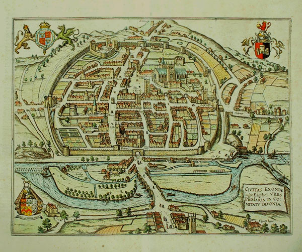 Hooker's map of Exeter in 1563